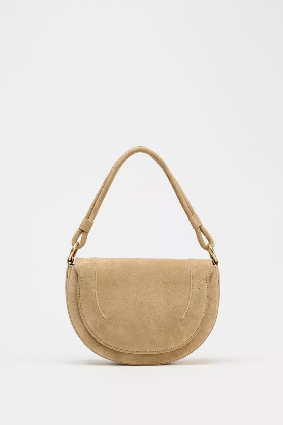 LEATHER DOUBLE STRAP CROSSBODY BAG | Zara UK