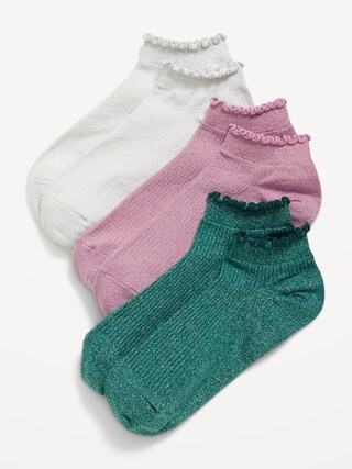 Ruffle Ankle Quarter Crew Sock 3-Pack | Old Navy (CA)