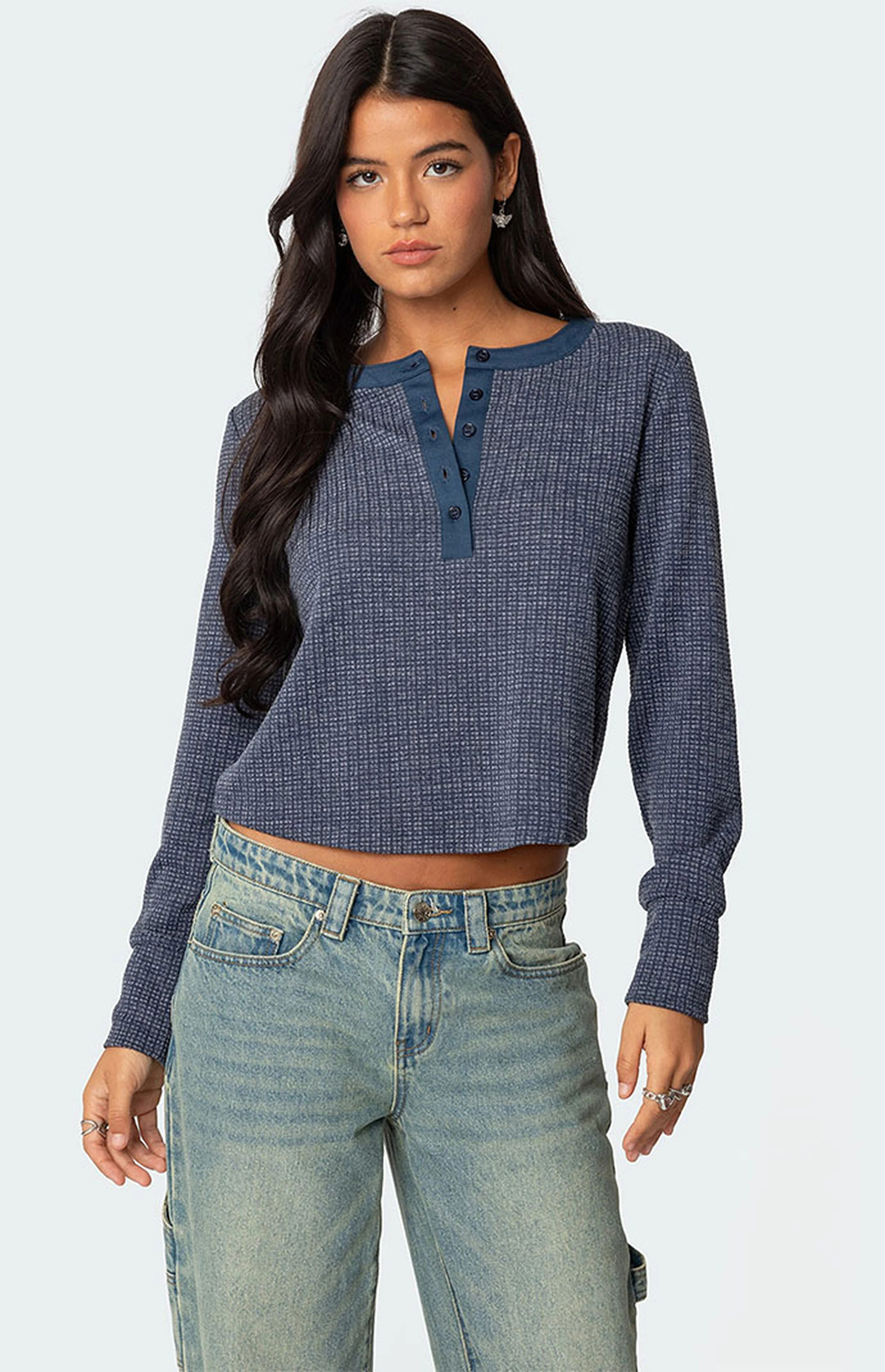Edikted Ruth Henley Waffle Top | PacSun