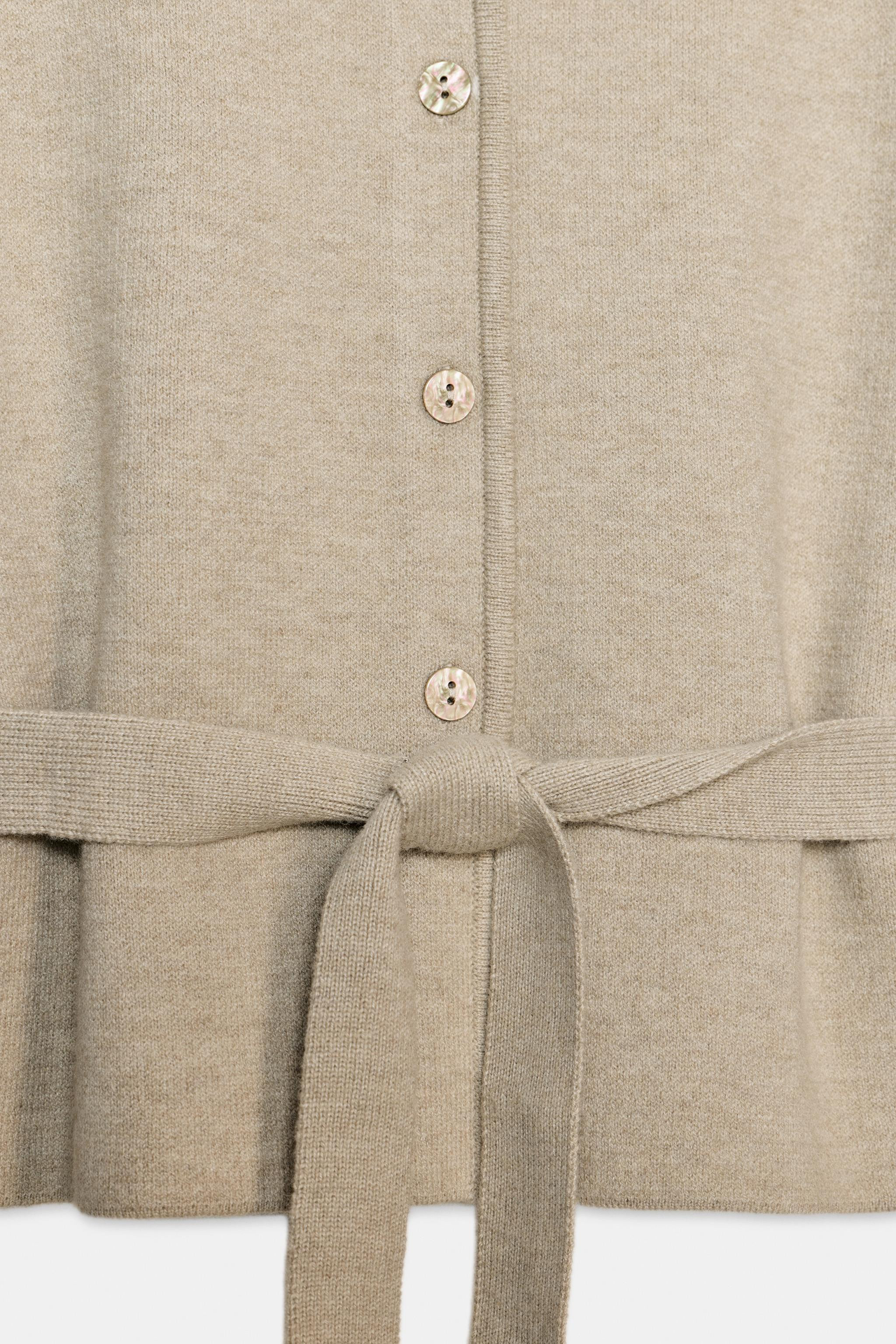 CARDIGAN WITH BELT AND SHORT SLEEVES | Zara UK