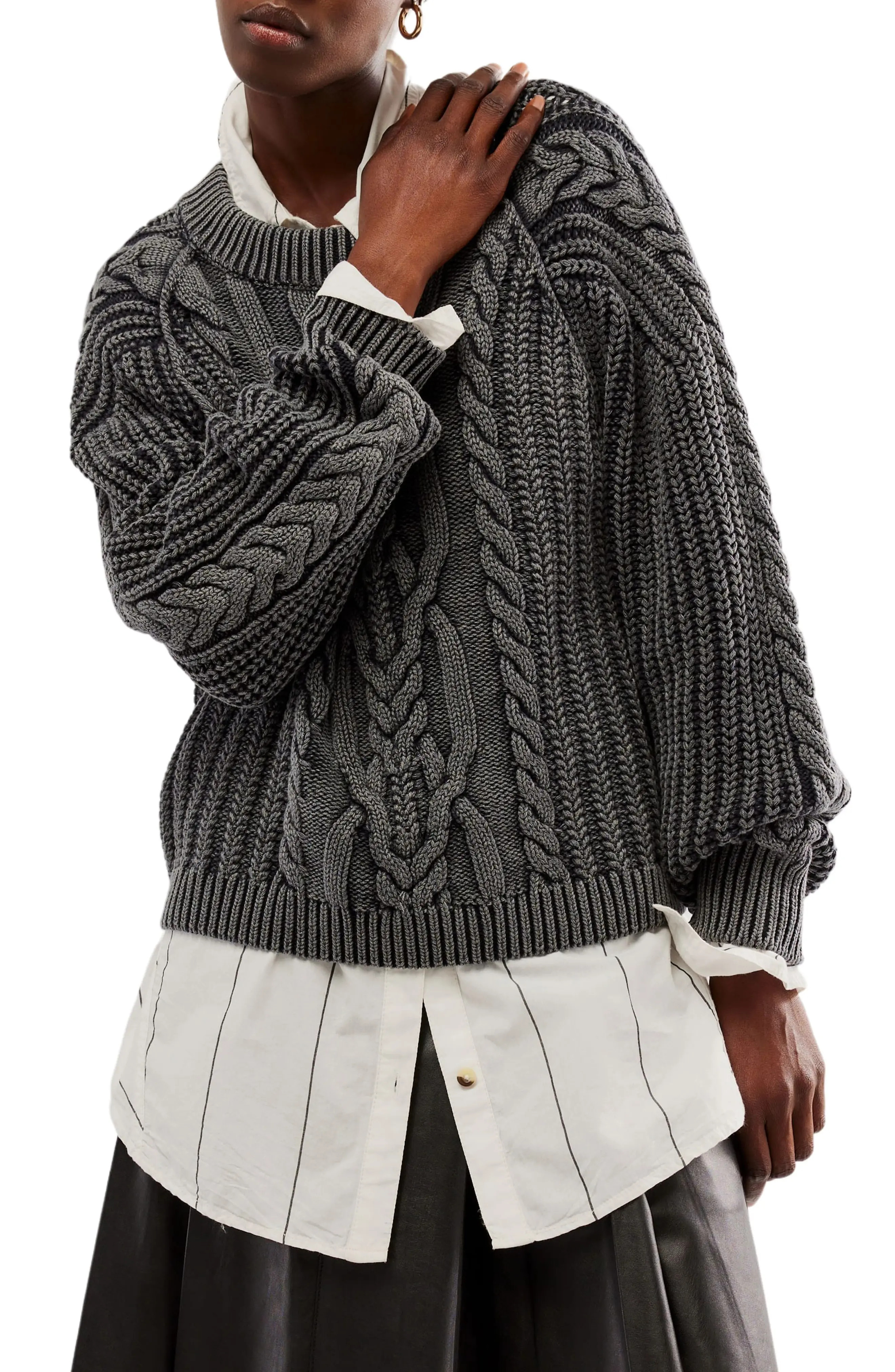 Frankie Cable Cotton Sweater (Women) | Nordstrom | Nordstrom
