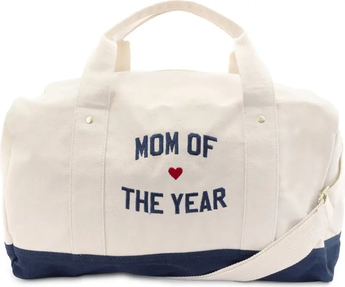 Mom of the Year Embroidered Canvas Duffle Bag | Nordstrom