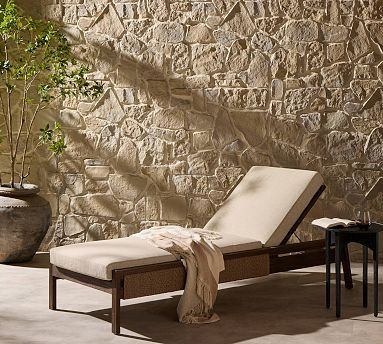 Azad Teak Outdoor Chaise | Pottery Barn (US)