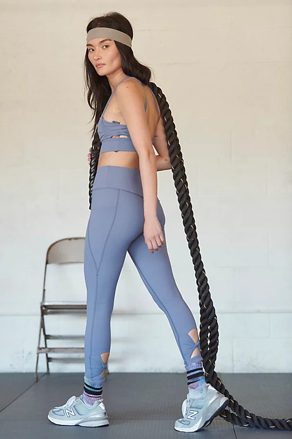 High-Rise Ankle Wave Rider Leggings by FP Movement at Free People, Blue Granite, M | Free People (Global - UK&FR Excluded)