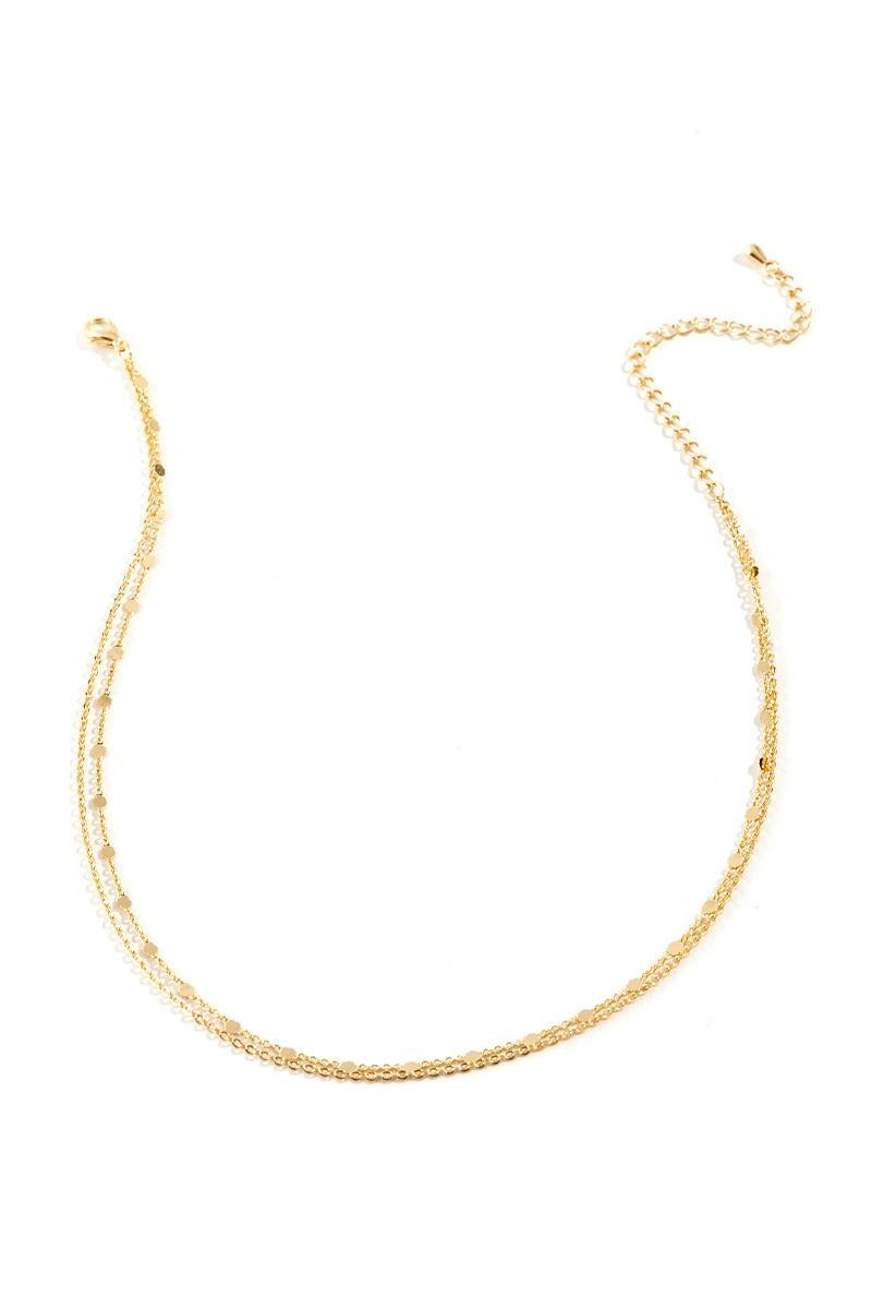 Stella Stamped Layered Choker in Gold | Francesca’s Collections