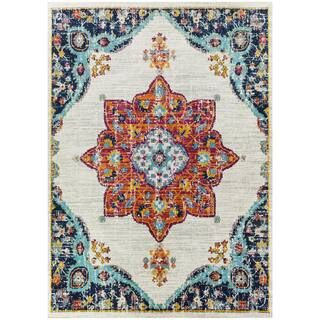 StyleWell Aurora Multicolored 6 ft. x 9 ft. Medallion Area Rug 3006885 | The Home Depot