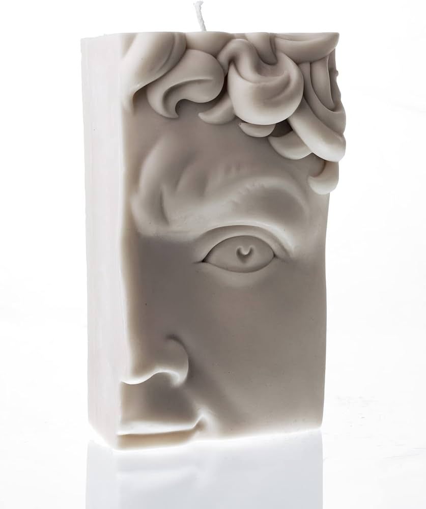 LAWA David's Half Face Candle - Large Beautiful Handmade Pillar Scented Soy Wax Candle Elegant Ae... | Amazon (US)