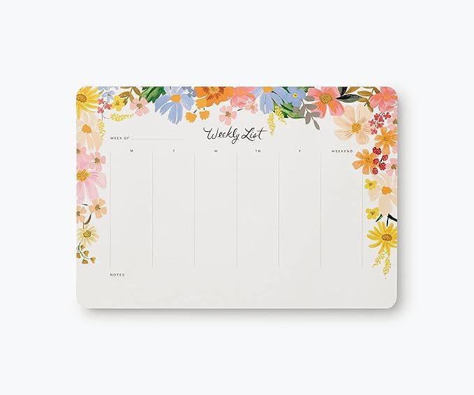 RIFLE PAPER CO. Marguerite Weekly Desk Pad, 52 Tear-Off Pages, Doubles as a Mouse Pad, Helps You ... | Amazon (US)