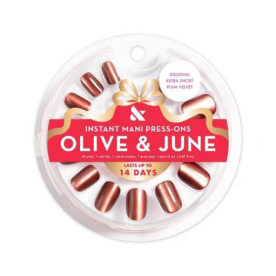 Olive & June Press-On Fake Nails - XS Squoval - Plum Velvet - 42ct | Target