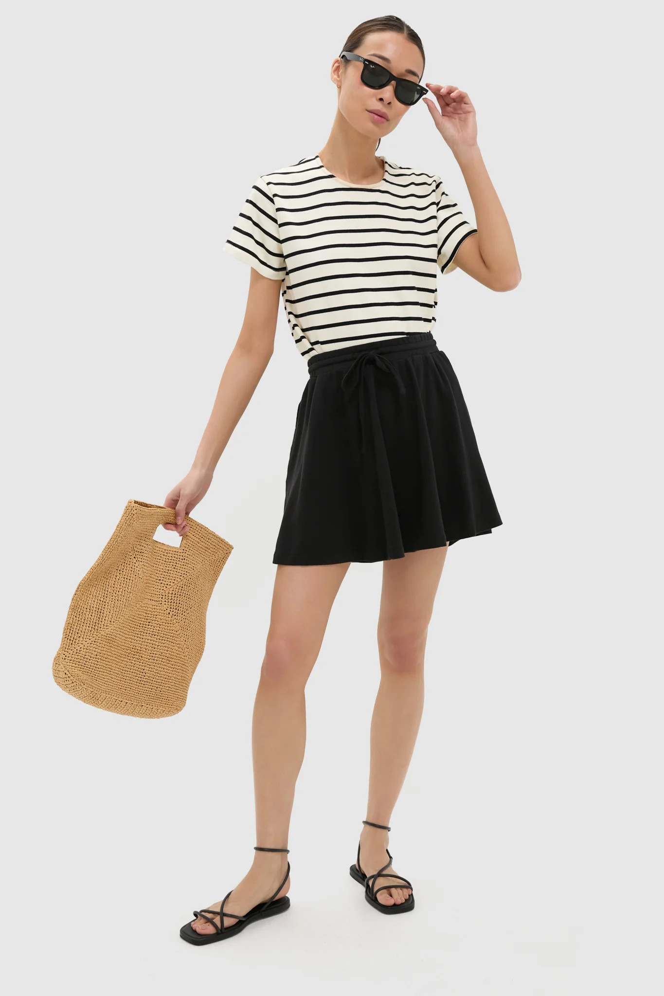 Black Pique Radley Mini Skirt | Tuckernuck (US)