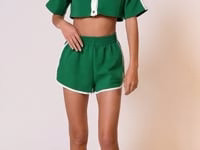 ON POINT STRIPED MINI SHORTS IN GREEN | AKIRA