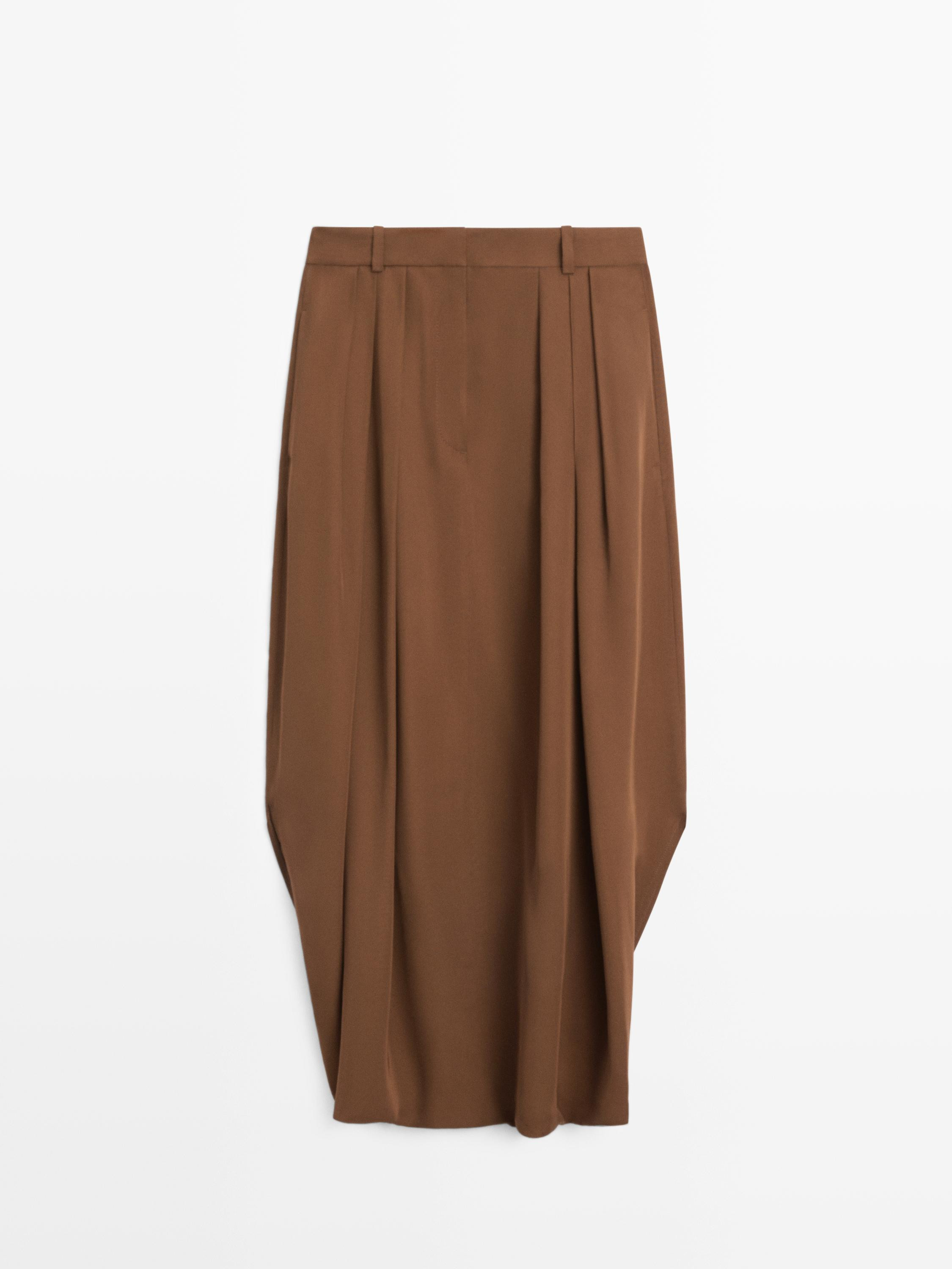Flowing pleated skort | Massimo Dutti US
