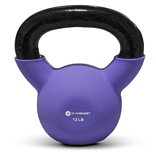 GYMENIST Kettlebell Fitness Iron Weights with Neoprene Coating Around The Bottom Half of The Metal Kettle Bell (12 LB) | Amazon (US)