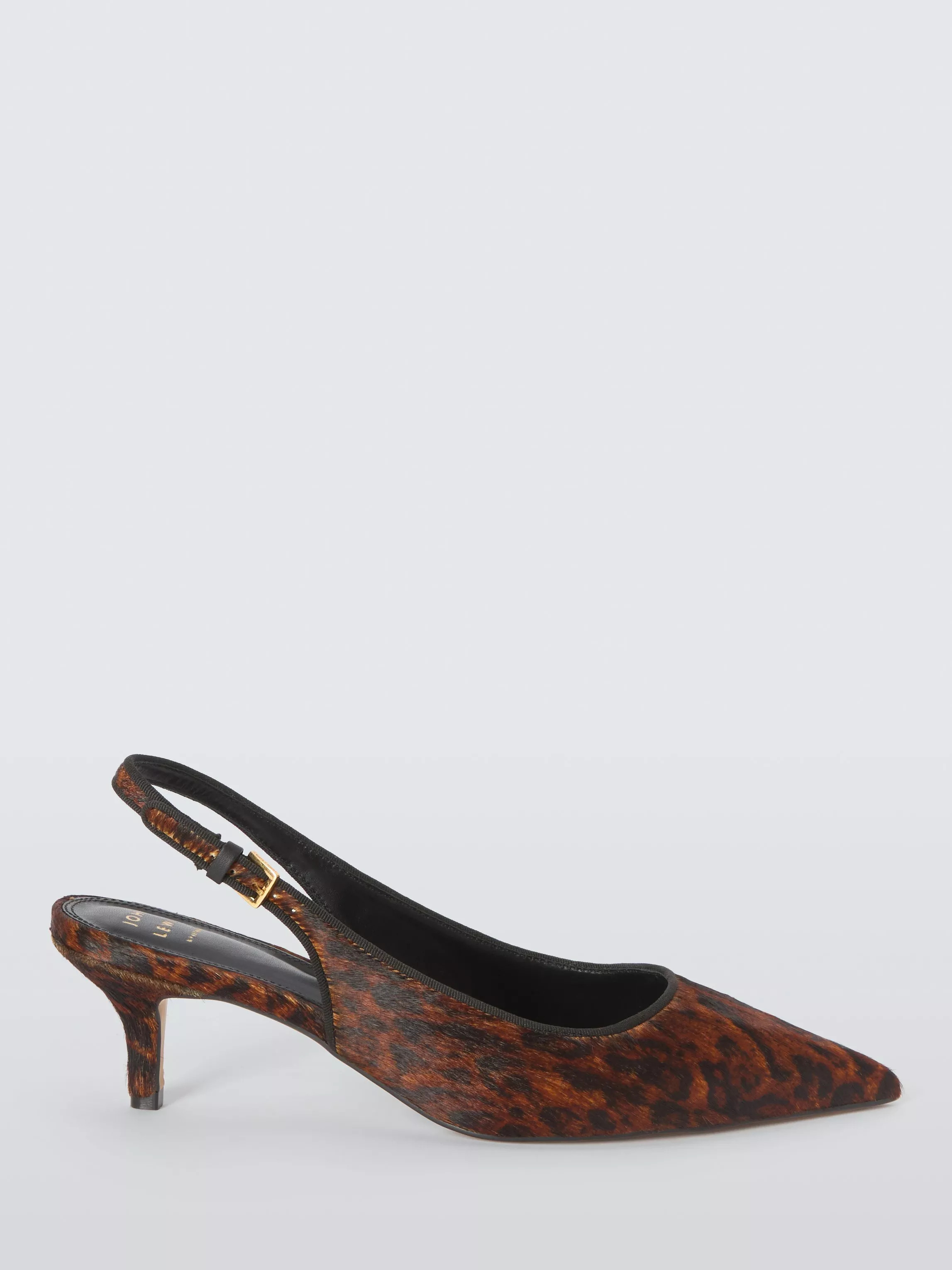 John LewisCosmos Leather Refined Kitten Heel Slingback Open Court Shoes, Leopard Print | John Lewis (UK)