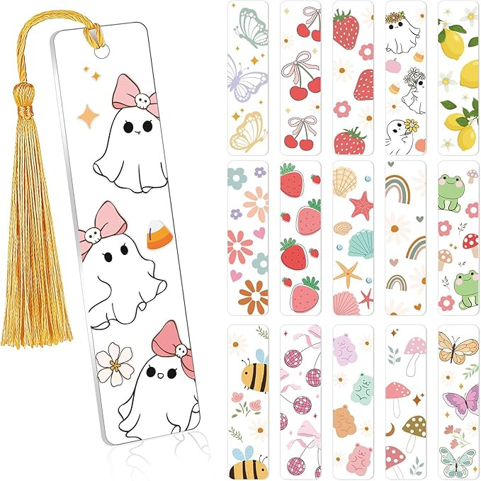 Fruit UV DTF Bookmark Wraps - 16 Sheets Cute UV DTF Decals for Acrylic Bookmarks Ghost Butterfly ... | Amazon (US)