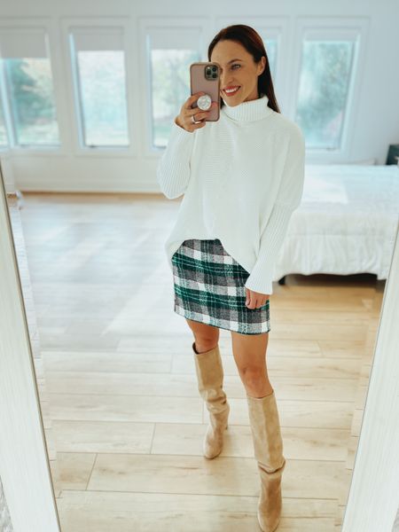 Thanksgiving outfit 
Holiday look
Christmas outfit 
Turtleneck sweater 
Plaid mini skirt 
Use code THANKLAUREN for 25% off!!!!

#LTKunder100 #LTKstyletip #LTKSeasonal