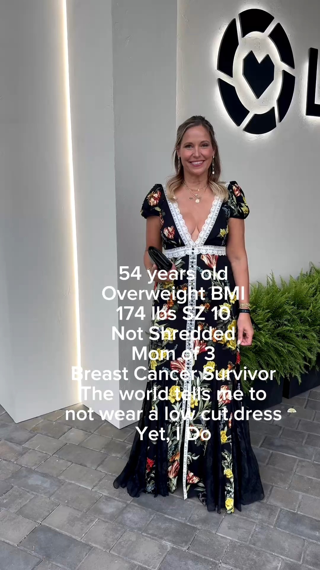 I’m 54 years old, and according to every chart the doctor hands me, my BMI puts me in the “overweight” category. I wear a size 10. My arms aren’t toned, my stomach isn’t flat, and no, I am not shredded — not even close. I’ve raised three kids and survived breast cancer, and somewhere between all of that, I stopped waiting for my body to look a certain way before I let myself live in it.

Somewhere along the way, the world decided that a low-cut dress is a privilege you earn — with a flatter stomach, a smaller number on the scale, a body that hasn’t been through what mine has been through. That you tuck it away until you’ve “fixed” whatever needs fixing.

I never got that memo. Or maybe I did, and I just decided not to listen.

So today I put on the dress. Not because I’ve arrived at some perfect version of myself, but because I stopped needing to. This body carried babies and fought its way through cancer — it’s earned the right to feel beautiful exactly as it is, low-cut dress and all. 💛

#LTKootd #LTKmomlife #LTKOver40