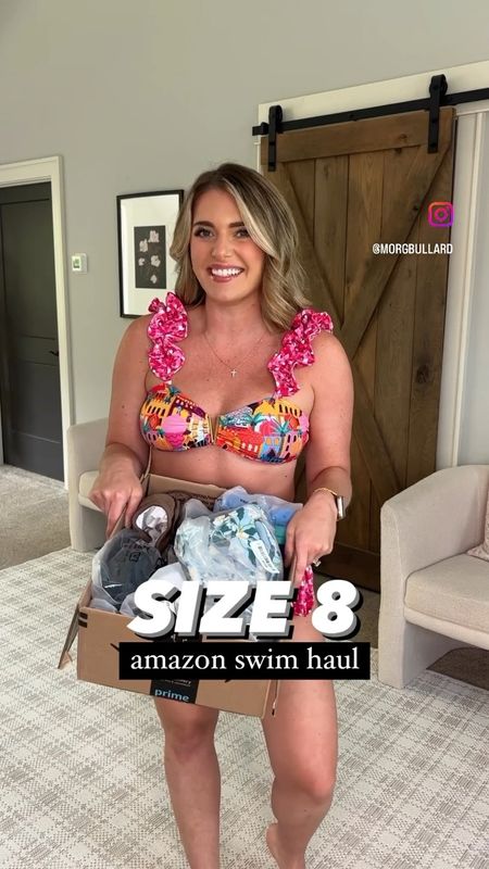 Swim in order: Pink Ruffle suit sized up 1 L, blue floral suit w sarong sized up 1 to the L, blue & green color block suit sized up 1 to the L, brown & green ruched one piece - TTS - M, black belted 1 piece sized up 1 to the L, black crochet 1 piece TTS - M 


#LTKunder50 #LTKswim #LTKFind