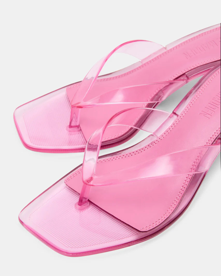 TRACIE Jelly Pink Thong Strap Women's Kitten Heel | Steve Madden (US)