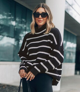 x Cella Jane Blog Oversized Striped Turtleneck Sweater | Dillard's