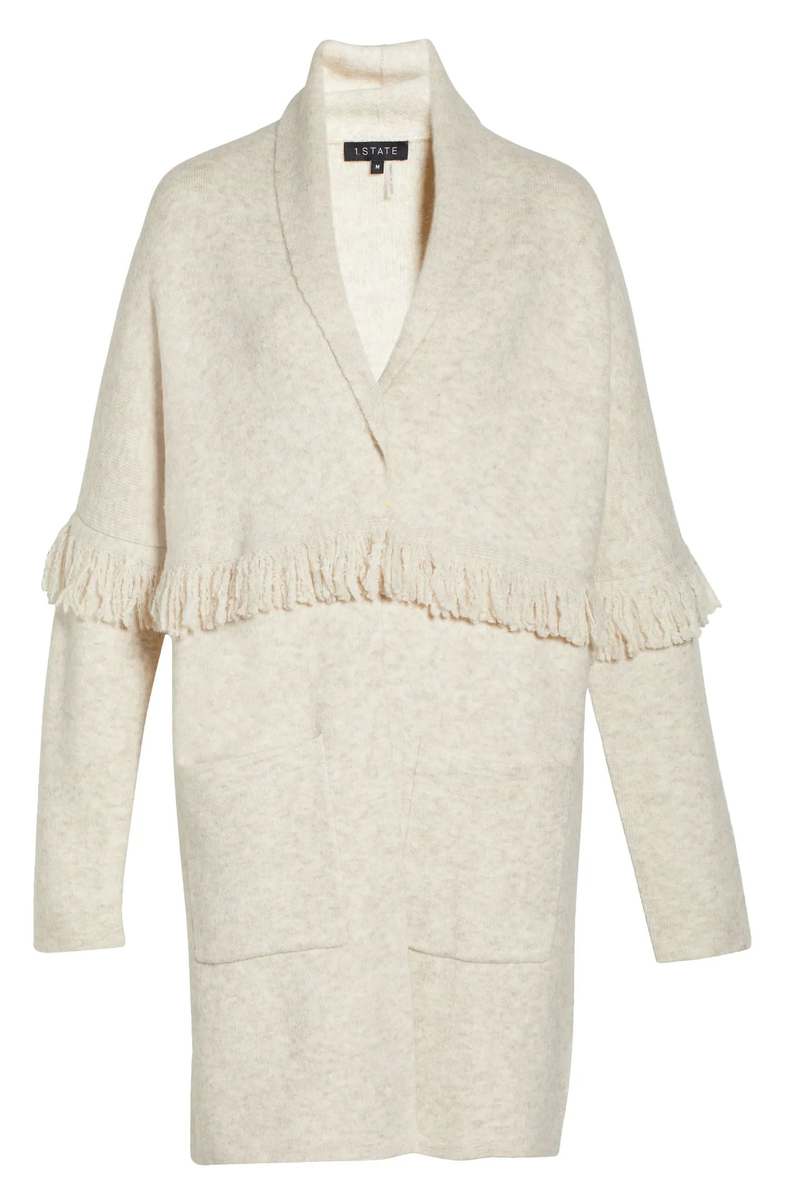 Fringed Open Front Sweater Coat | Nordstrom
