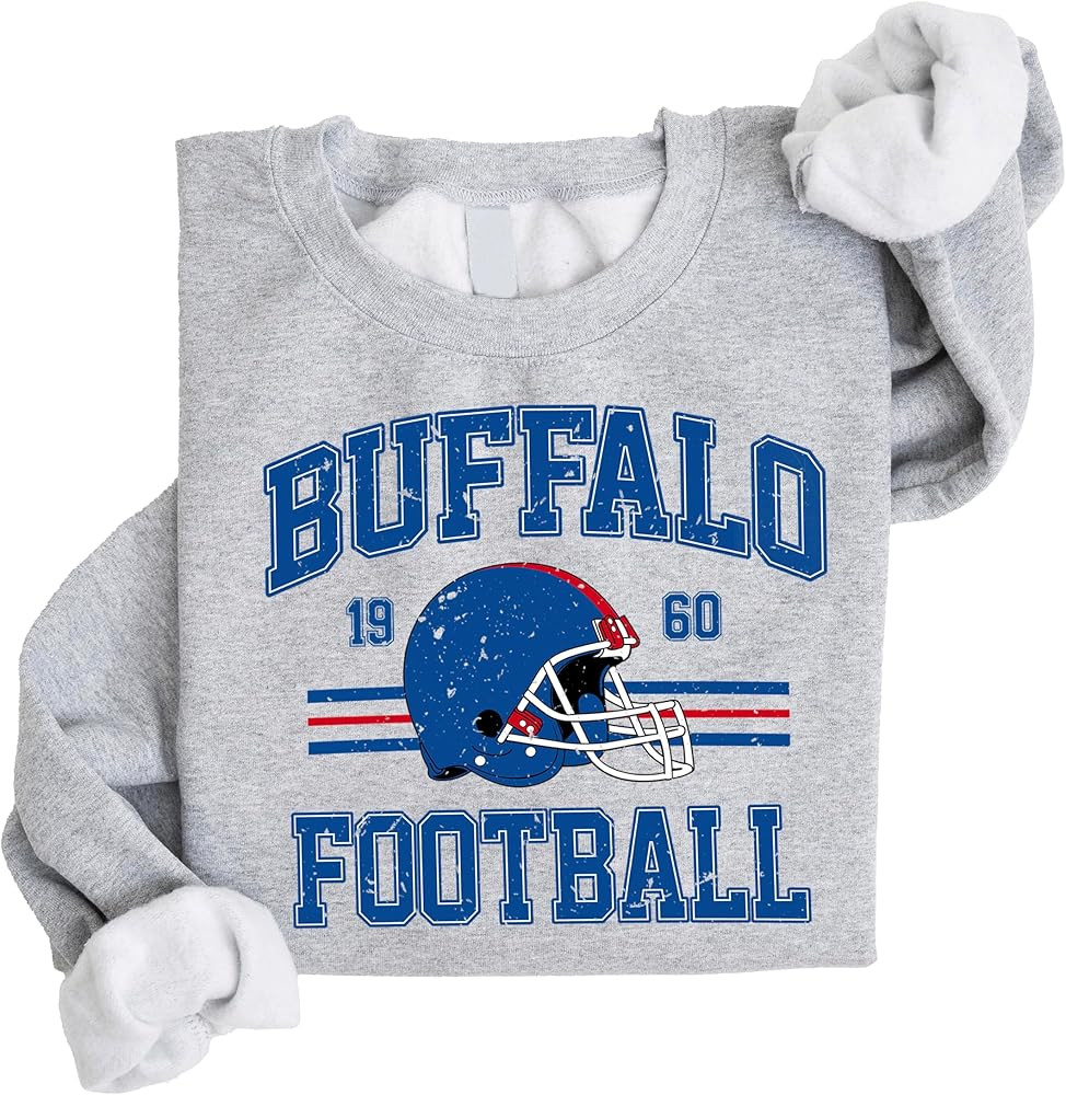 Olive Loves Apple Vintage Buffalo 1960 Football Sweatshirt for Men Women and Kids Distressed Game... | Amazon (US)