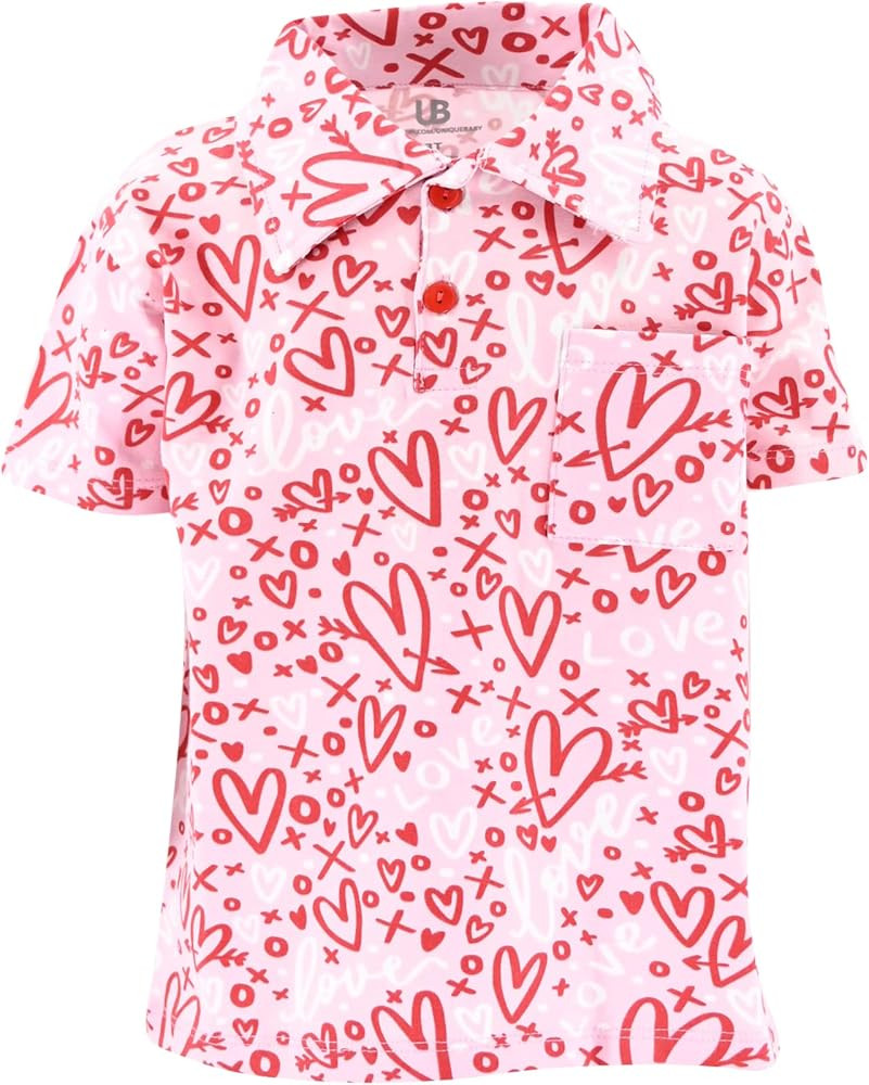 Unique Baby Boys Valentines Day XO Love Polo Shirt | Amazon (US)