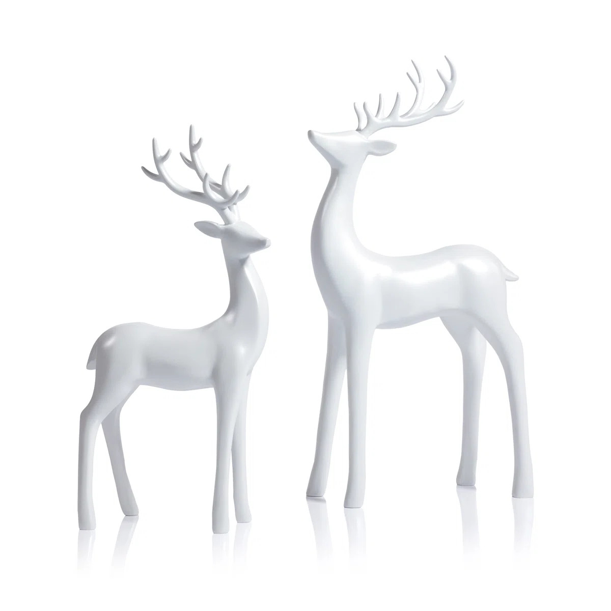 Pearl White Deer Figurines, Set of 2, Elegant Holiday D\u00e9cor (Set of 2) | Wayfair North America