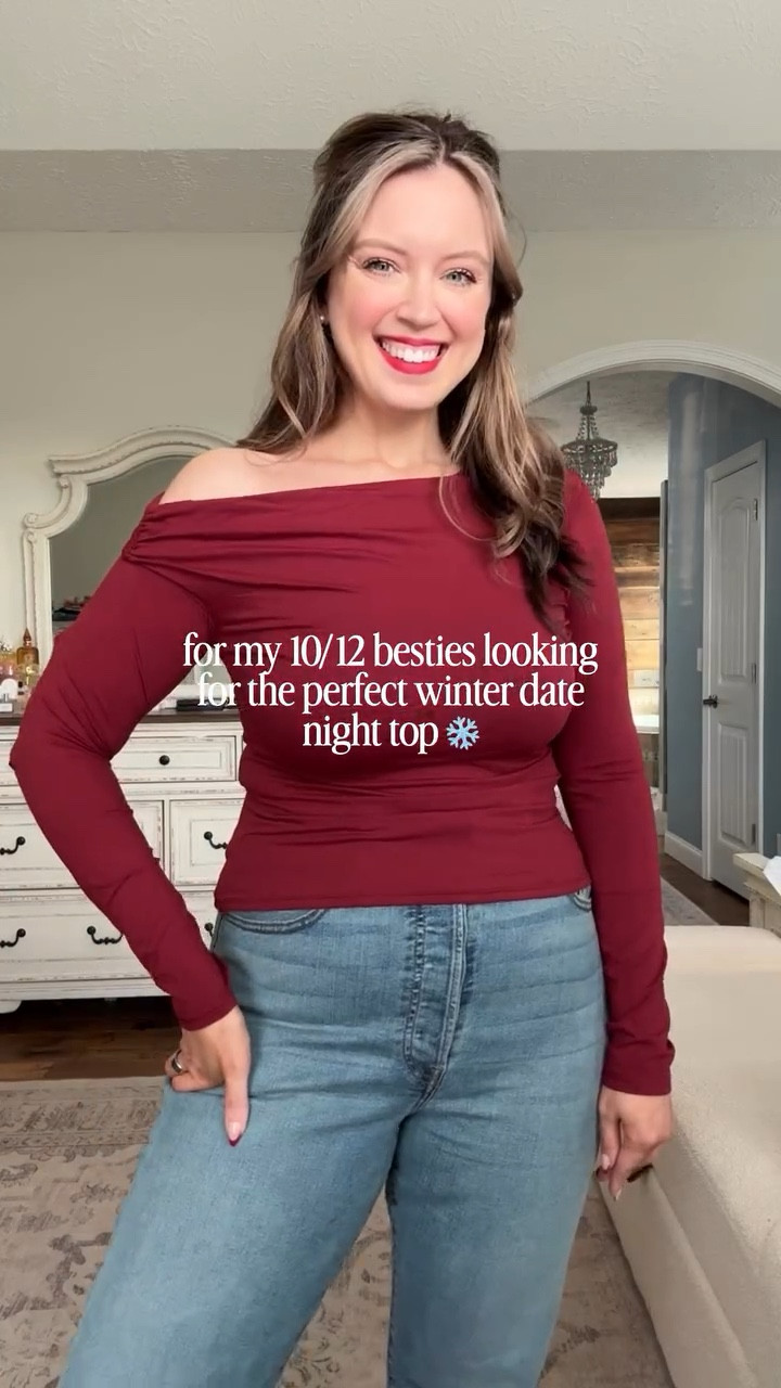 Comment NEED to shop this gorgeous date night top that’s currently on sale for under $15! ✨👏🏻 Skims look for less and the fit is 🤌🏻🤌🏻 Follow @maciejade for more amazon fashion finds and midsize style! 🫶🏻 

midsize style | date night top | amazon top | skims top | midsize outfit | cute tops | winter tops | winter style | size 10