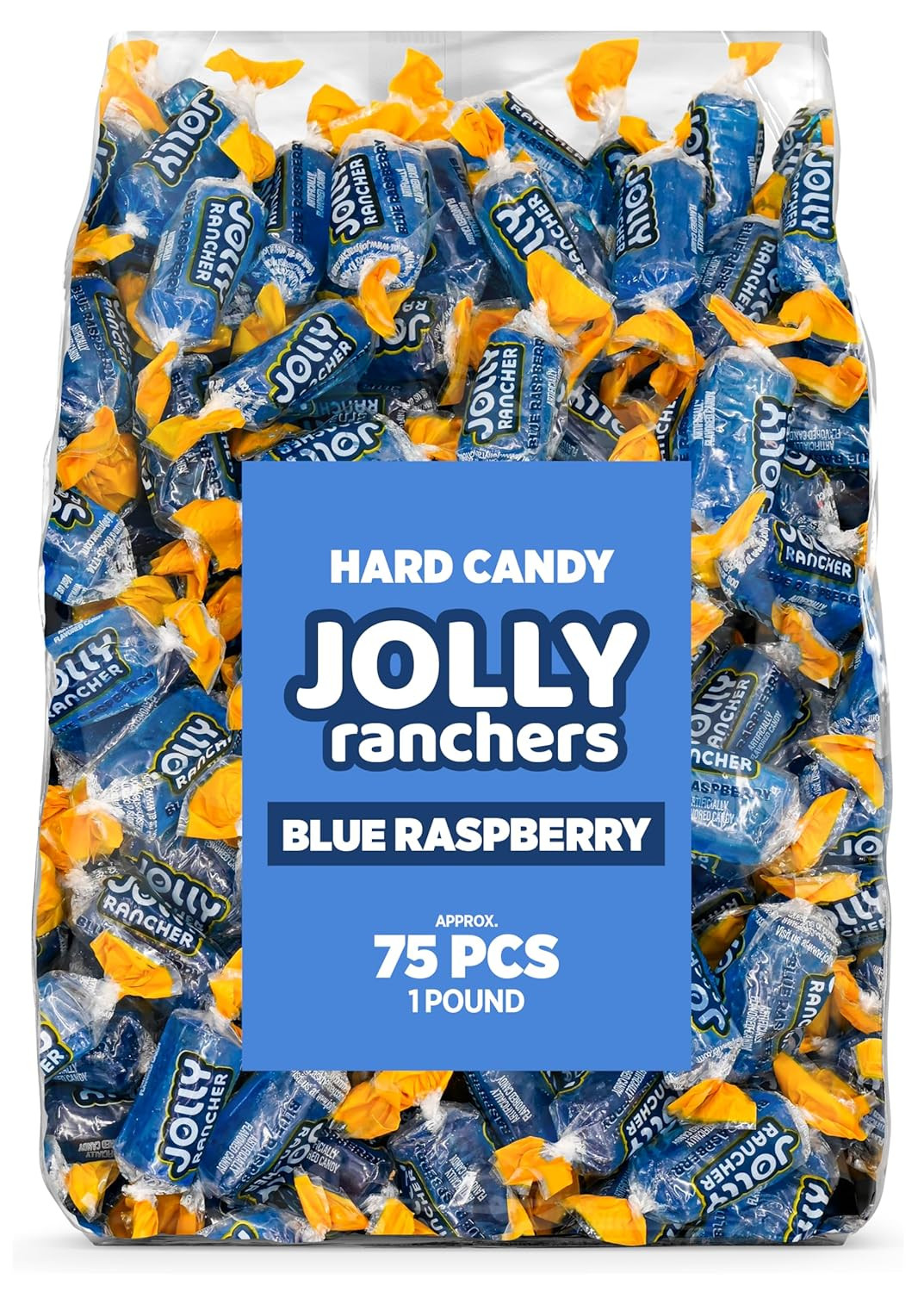 Blue Raspberry Jolly Ranchers Hard Candy – Original Flavor – 1 LB Bulk Bag (Approx. 75 Pieces) – Individually Wrapped Tart & Sweet Treats for Baby Showers, Back to School, Birthdays & Gift Bags | Amazon (US)