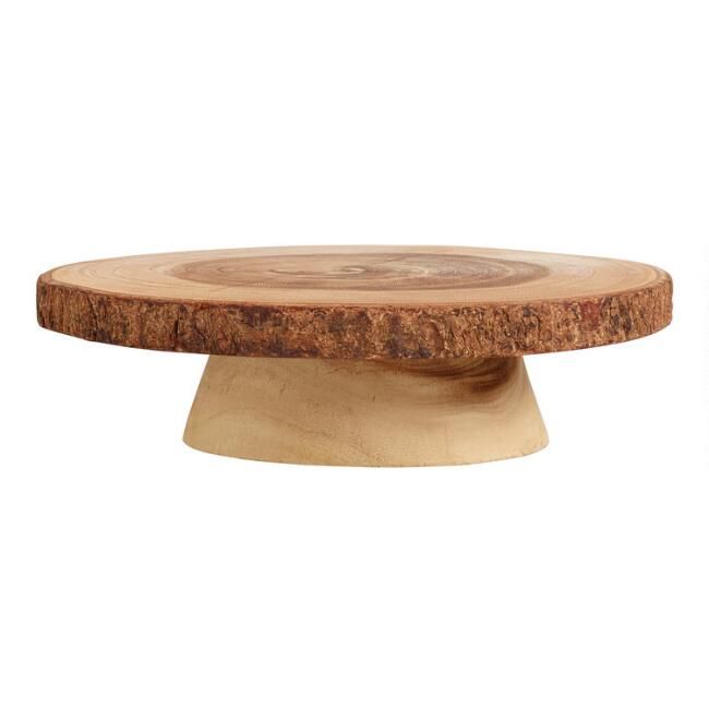 Wood Slice Pedestal Stand | World Market