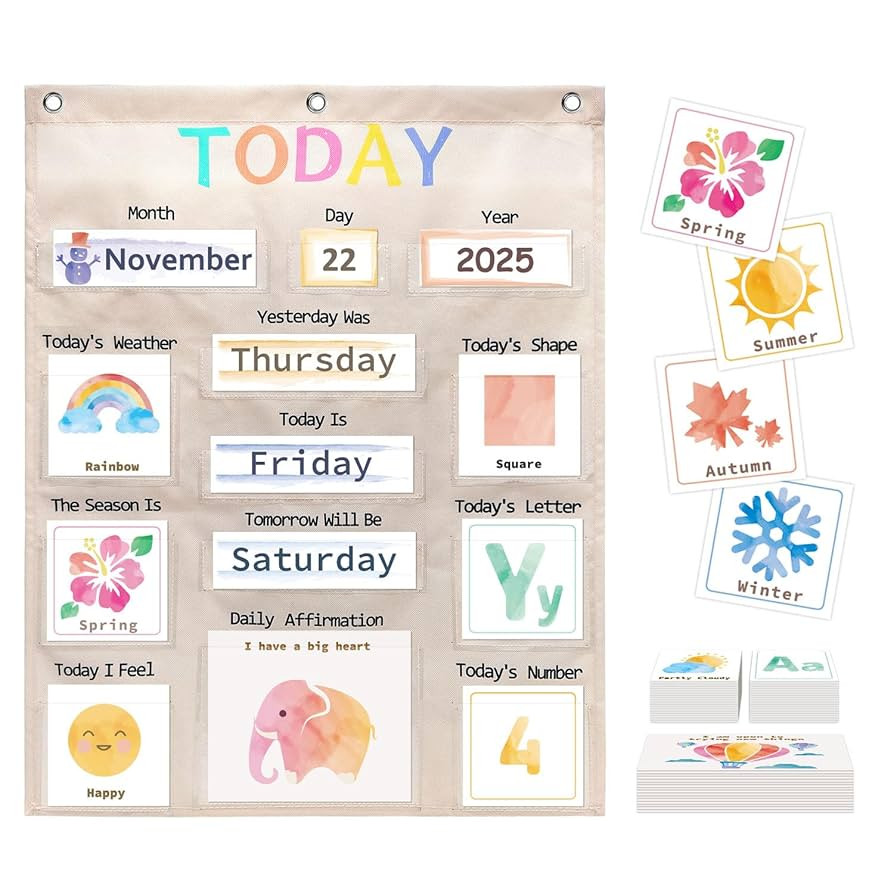 Daily Morning Board Circle Time Calendar Weather Seasons Positive Affirmations Letter Shape Numbe... | Amazon (US)