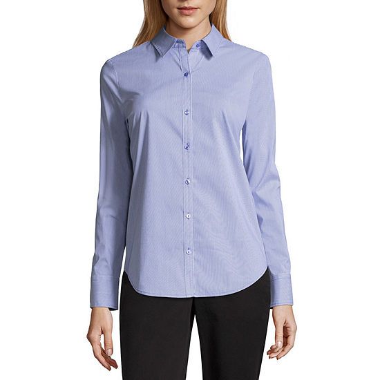 Worthington Womens Long Sleeve Modern Fit Button-Front Shirt | JCPenney