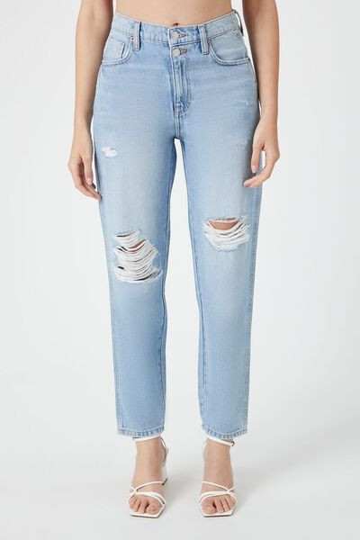 Distressed High-Rise Mom Jeans | Forever 21 (US)