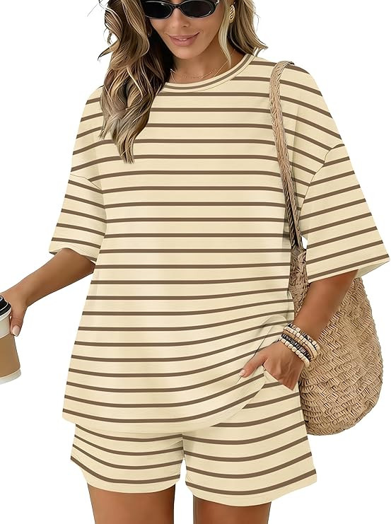 Sampeel Womens 2 Piece Sets 3/4 Sleeve Oversized Tops Lounge Sets Loungewear Business Casual Summ... | Amazon (US)