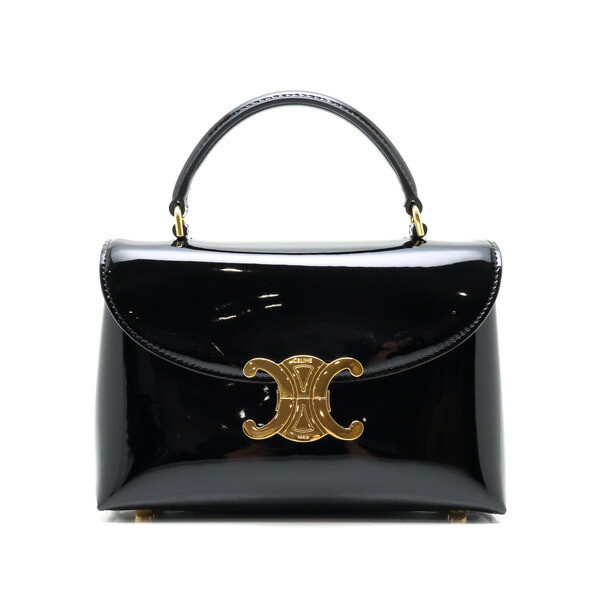 Authenticity Guarantee●Celine Teen Nino Bag Handbag Enamel Leather Black Gold Metal Fittings | eBay US
