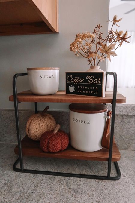 Coffee bar tray with fall decor. This tray is under $20!

#LTKhome #LTKSeasonal #LTKHoliday