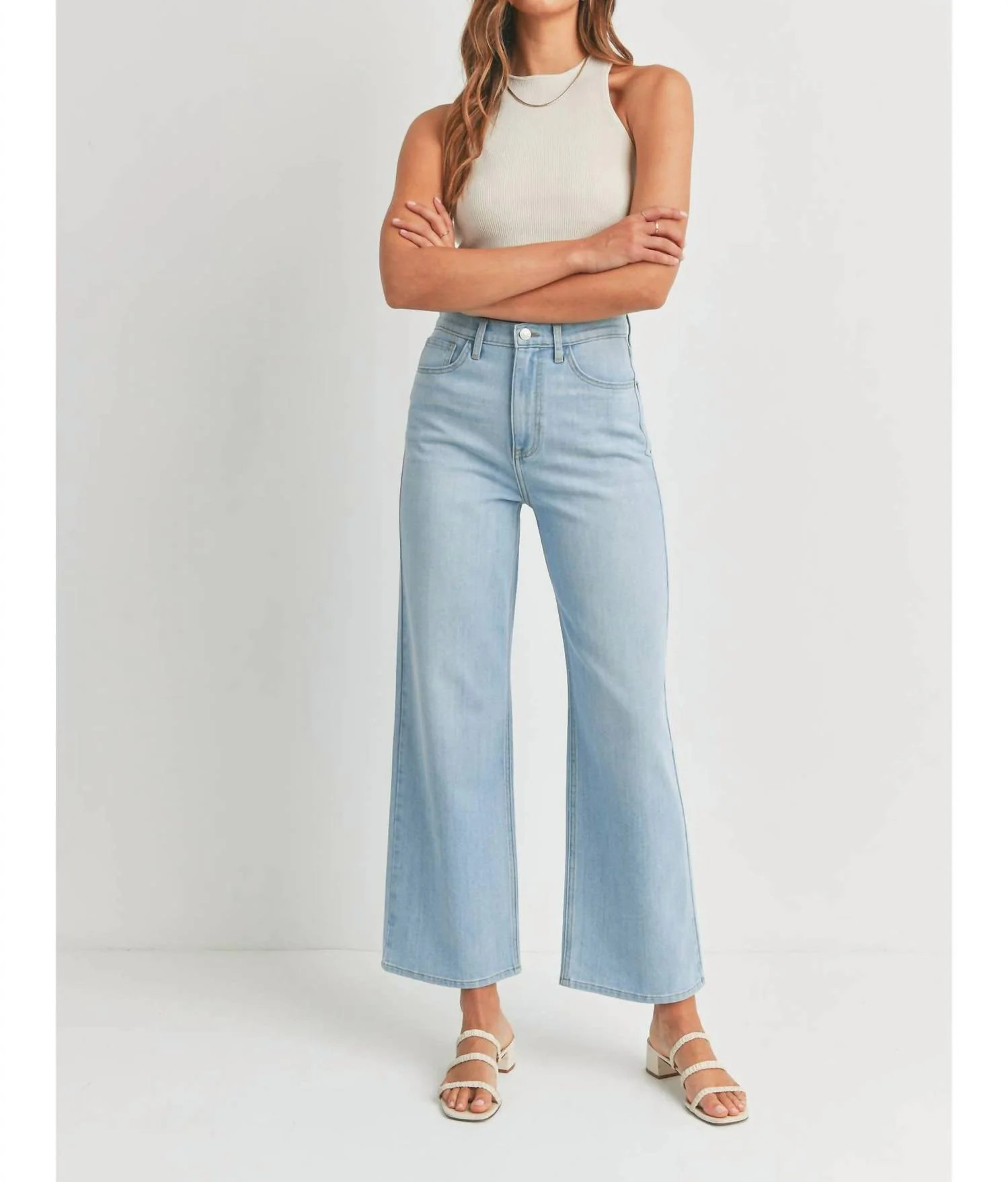 Retro Wide Straight Jeans In Light Denim | Shop Simon