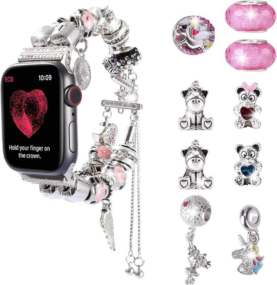 Compatible with Apple Watch Bands 46mm 45mm 44mm 42mm 41mm 40mm 38mm 49mm, DIY Jewelry iWatch Ser... | Amazon (US)