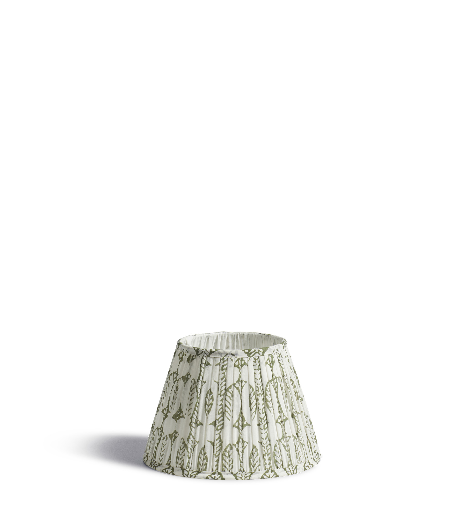 Pleated Daun Cotton Lampshade 10in - Moss Green | OKA US | OKA US