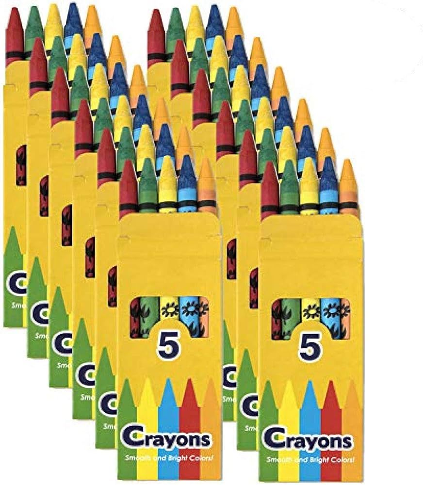 Trail maker Wholesale Bright Wax Coloring Crayons in Bulk 24 Pack, 5 Per Box in Assorted Bundle A... | Amazon (US)