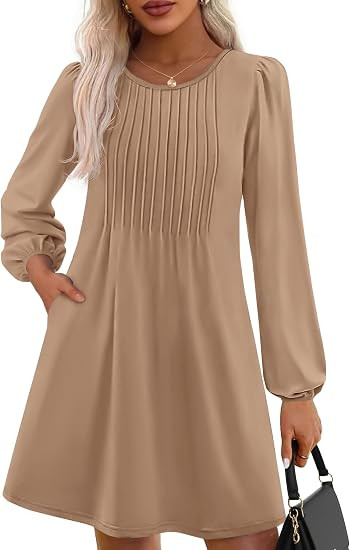 PRETTYGARDEN Fall Dresses for Women 2026 Long Sleeve Mini Short Flowy A Line Casual Holiday Party... | Amazon (US)