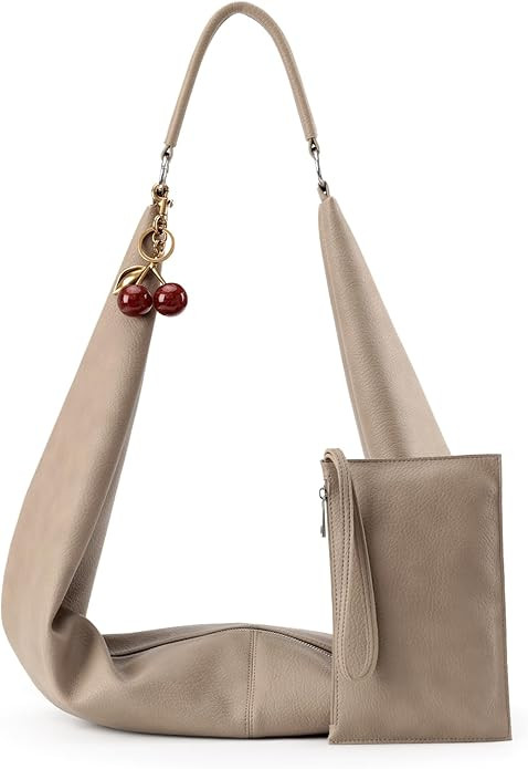 Slouchy Hobo Bags for Women Soft Vegan Leather Sling Bag Designer Shoulder Purses Top Handle Hand... | Amazon (US)