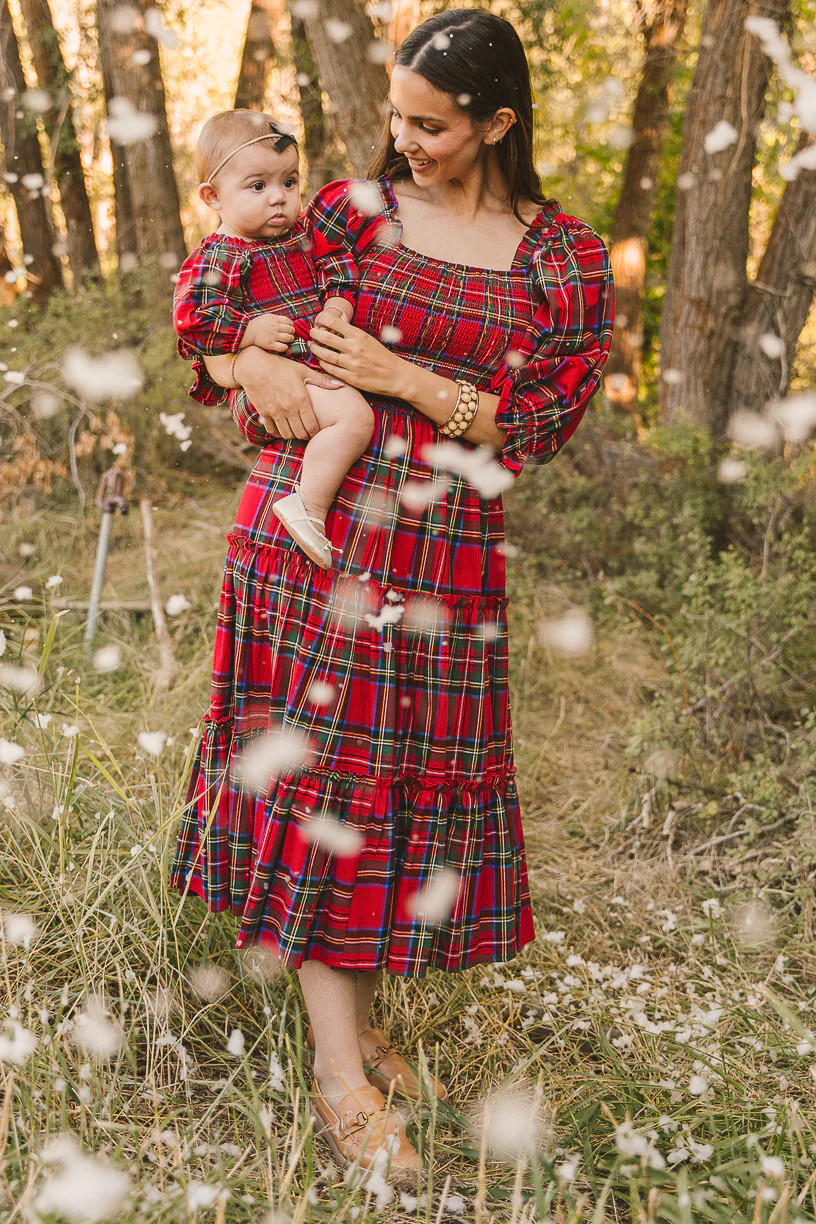 Baby Madeline Romper in Holiday Plaid | Ivy City Co