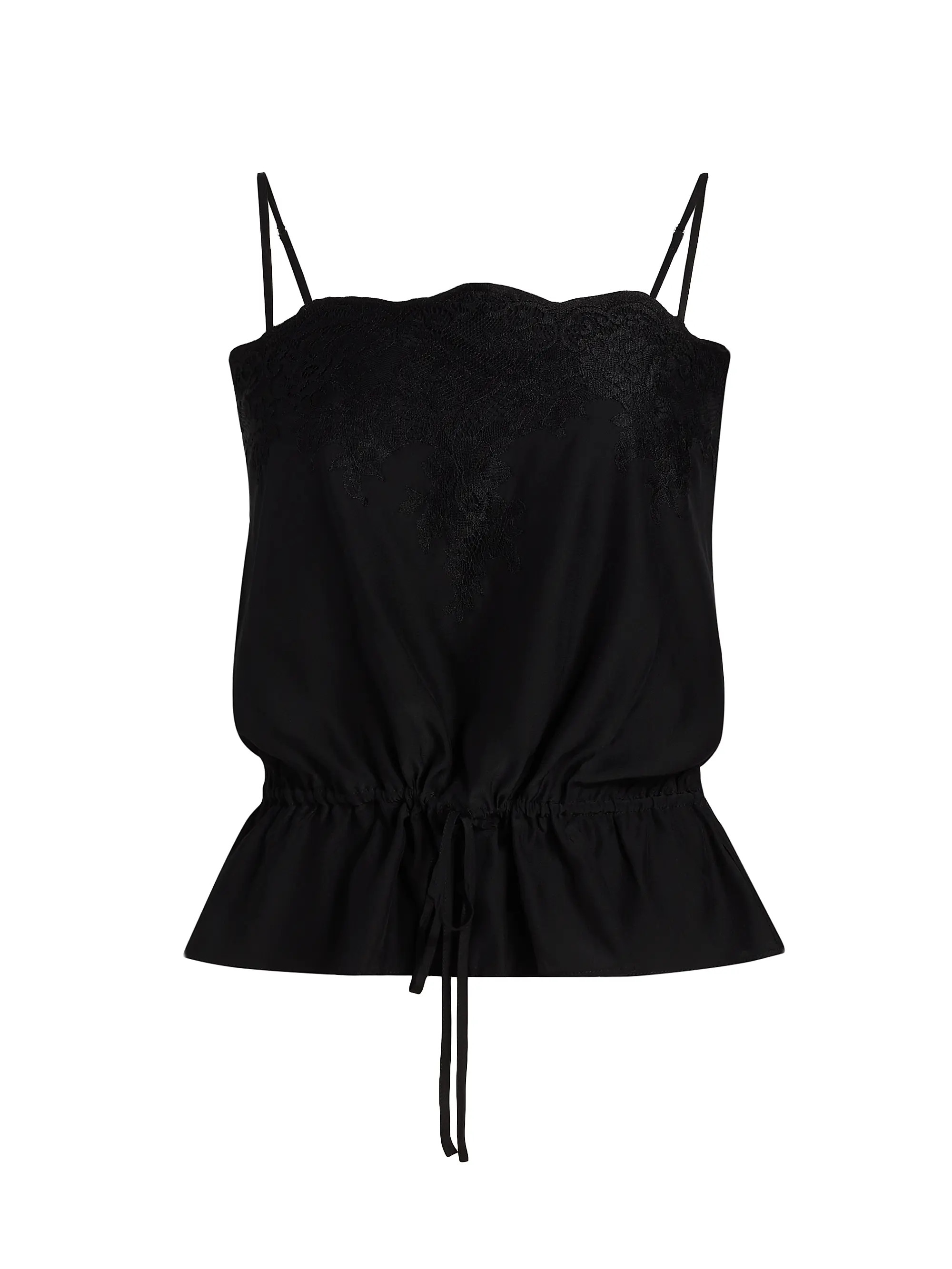 Silvia Silk Lace-Trimmed Top | Saks Fifth Avenue