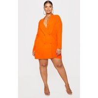 Plus Orange Oversized Double Breasted Blazer Dress | PrettyLittleThing IE