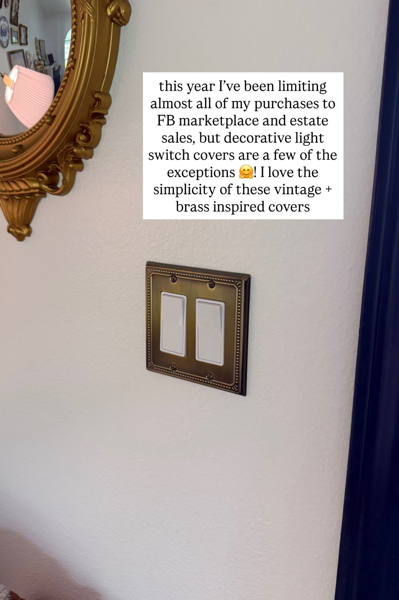 I’ve been limiting almost all of my home purchases this year to FB marketplace and estate sales- but it’s not likely you’re going to find switch covers at either one of those places. I am really happy with these brass/ vintage inspired covers I found on Amazon! 

#LTKHome