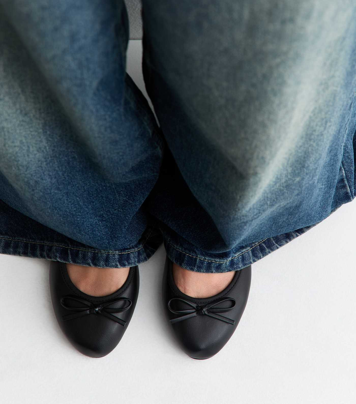Extra Wide Fit Black Faux Leather Ballet Flats | New Look | New Look (UK)
