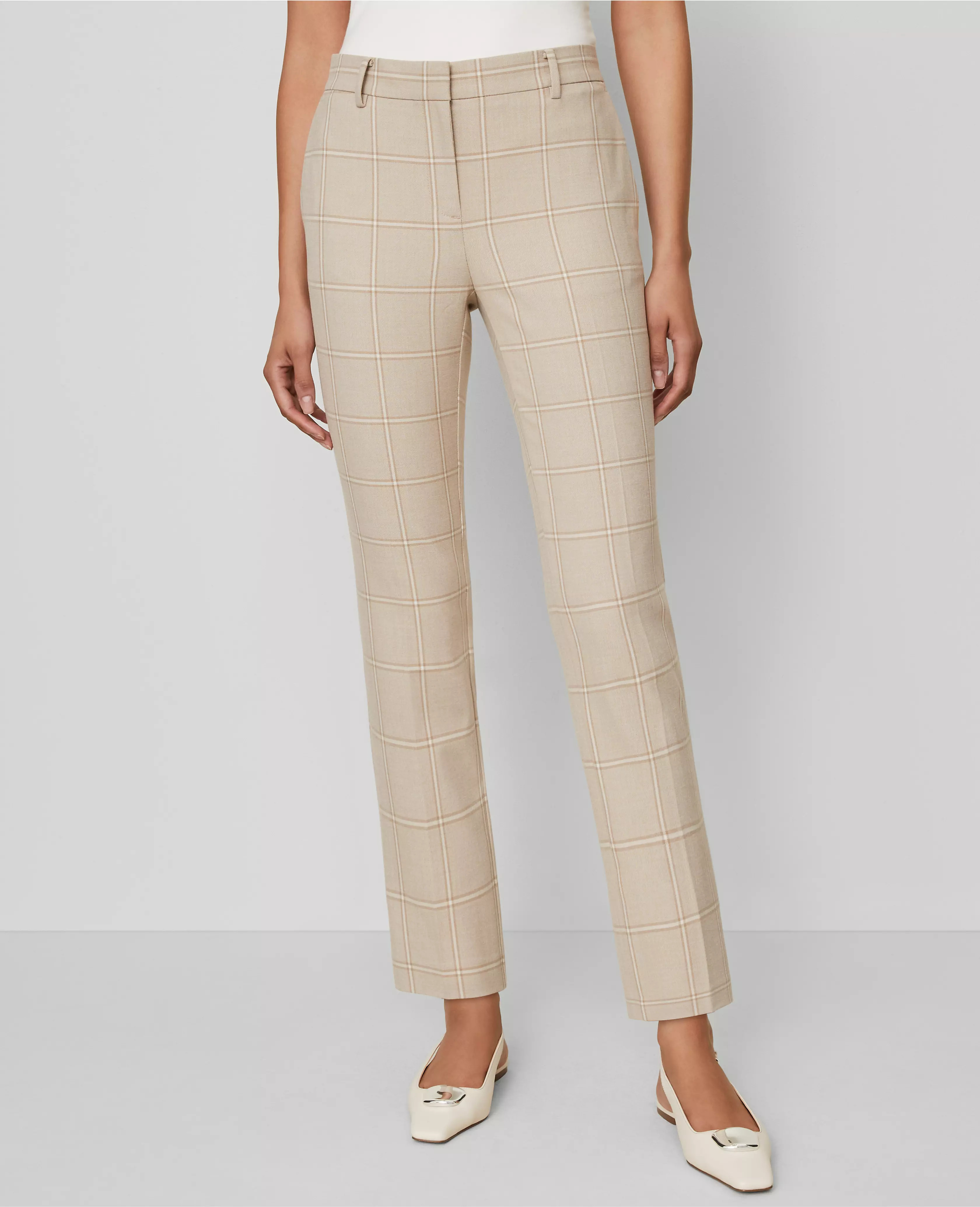 The Eva Ankle Pant in Plaid - Curvy Fit | Ann Taylor