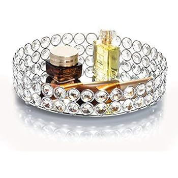 Feyarl Exquisite Premium Crystal Cosmetic Makeup Tray Jewelry Trinket Tray Organizer Vanity Tray ... | Amazon (US)